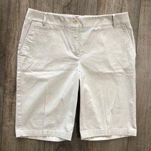 TALBOTS Flat Front Bermuda Length Chino Shorts